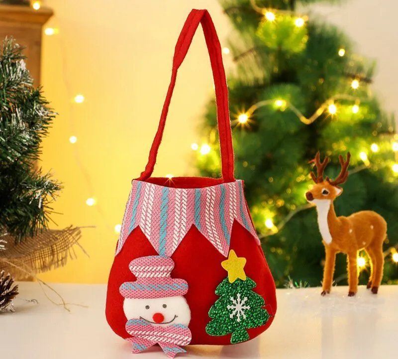 4pcs Christmas Gift Bags Drawstring Christmas Gift Doll Bag Candy Treat Bags