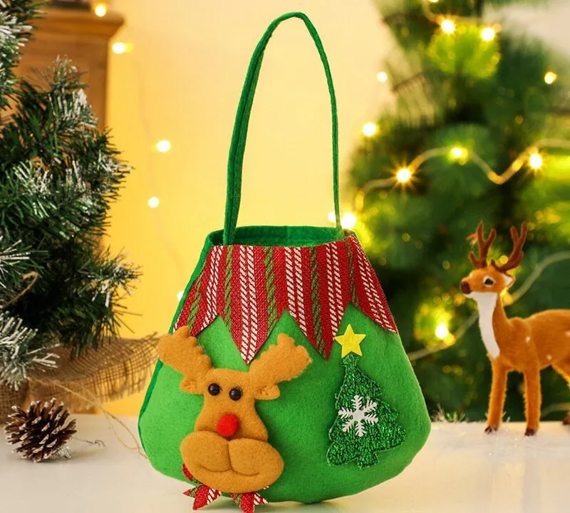 4pcs Christmas Gift Bags Drawstring Christmas Gift Doll Bag Candy Treat Bags