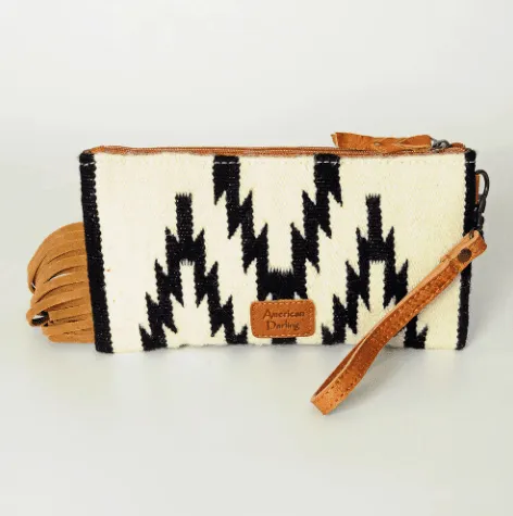 American Darling Tooled Leather Aztec Saddle Blanket Wristlet Purse ADBG344AS