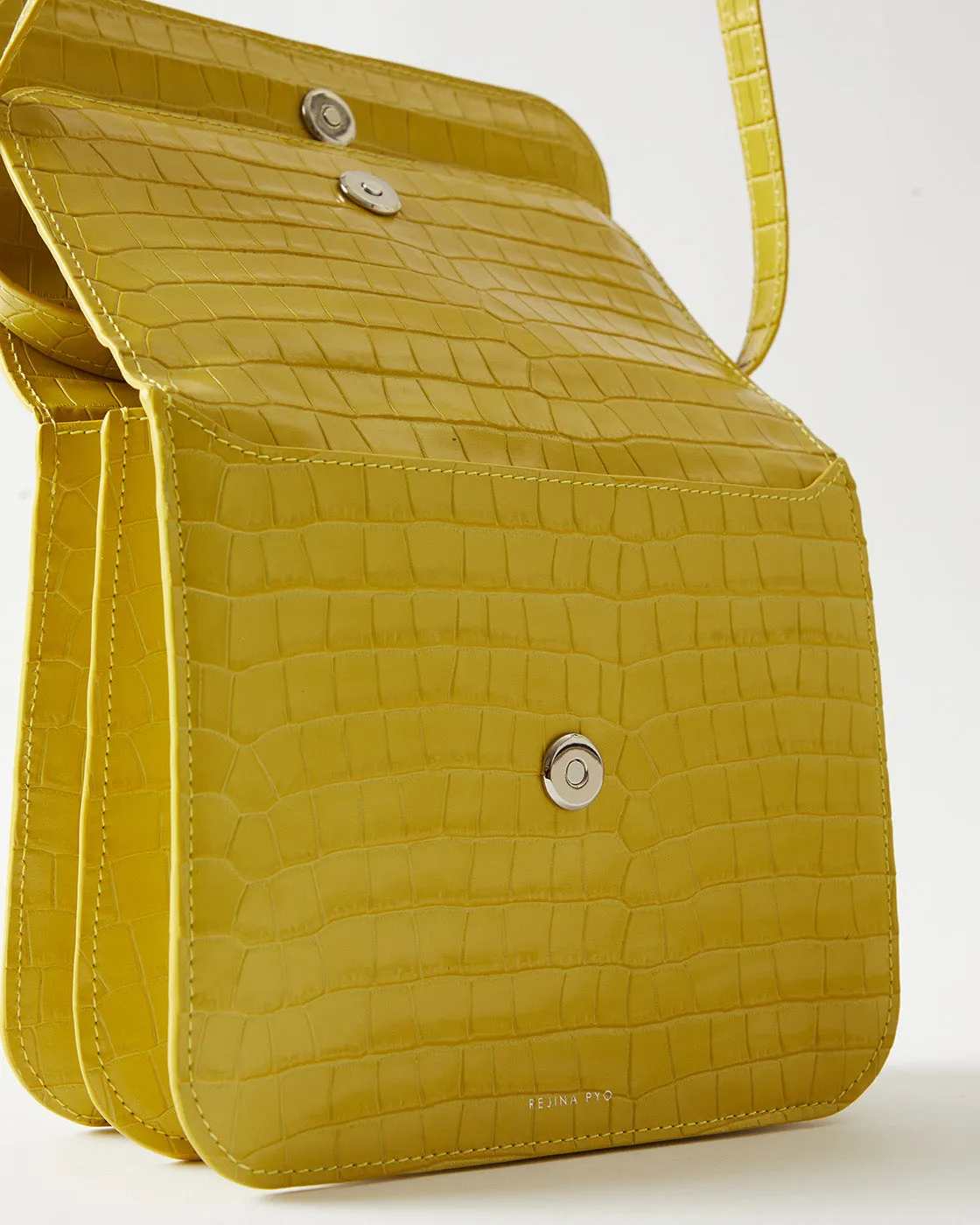 Ana Bag Leather Emboss Croc Yellow