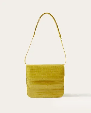 Ana Bag Leather Emboss Croc Yellow