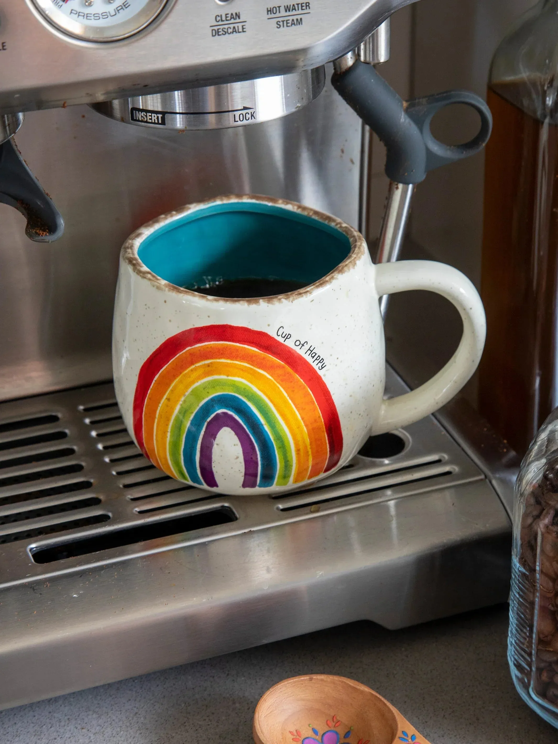 ARTISAN RAINBOW COFFEE MUG - CUP OF HAPPY