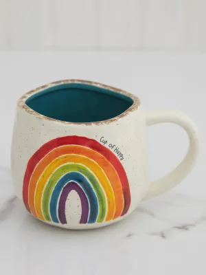 ARTISAN RAINBOW COFFEE MUG - CUP OF HAPPY