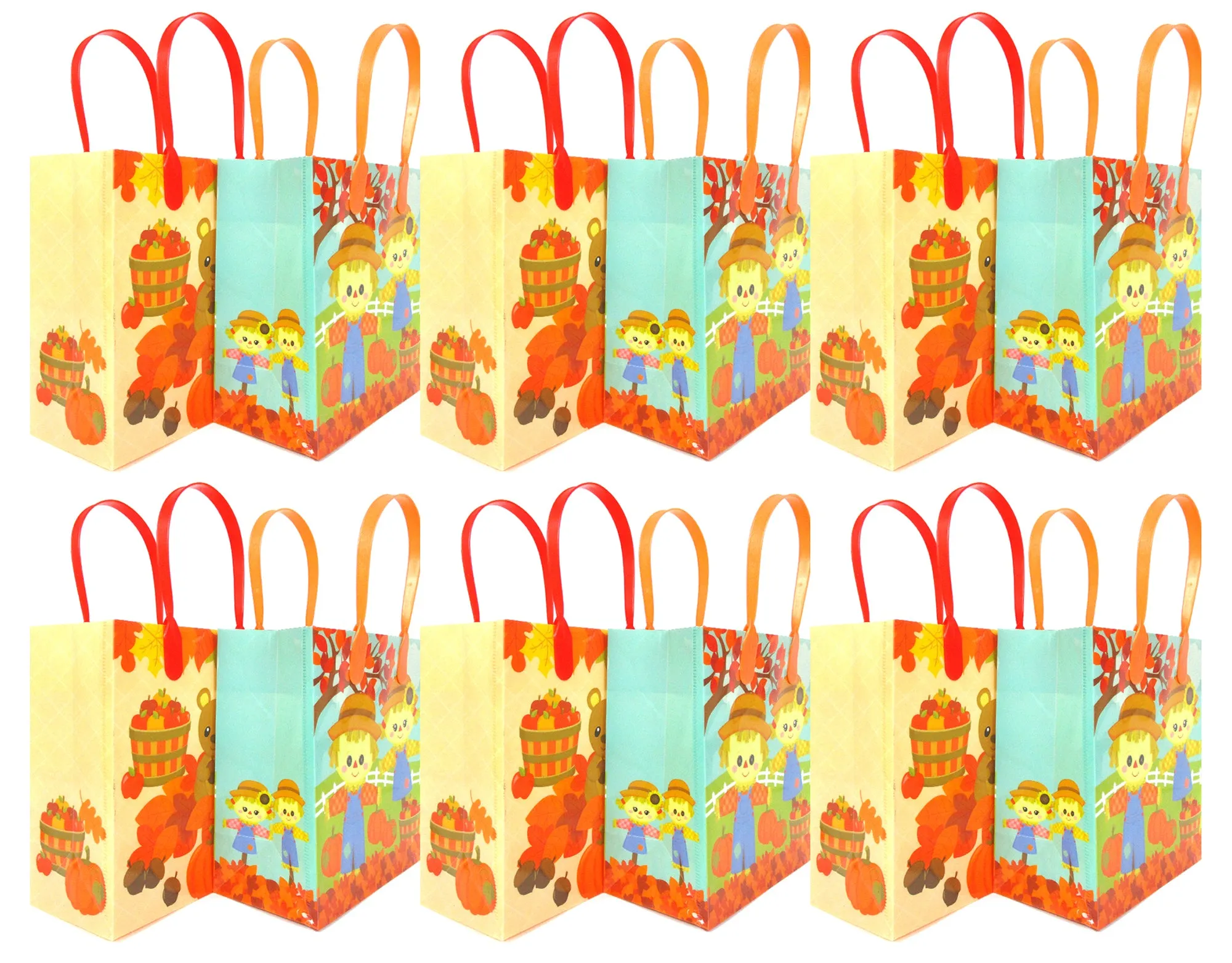 Autumn Harvest Party Favor Treat Bags - Set of 6 or 12