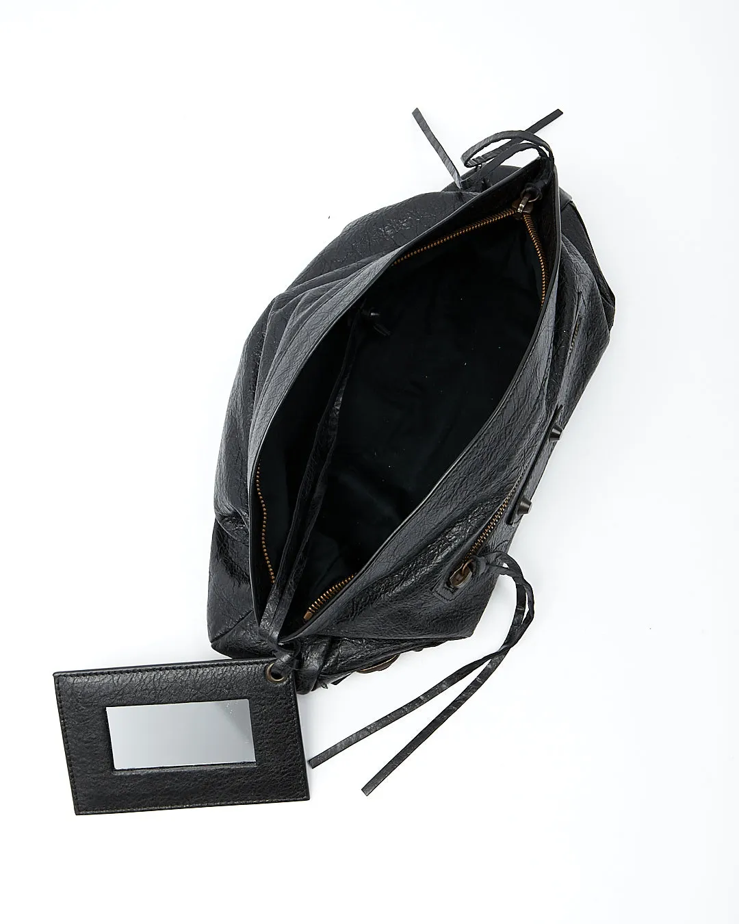 Balenciaga Black Leather Crinkled Giant 12 Premier Clutch