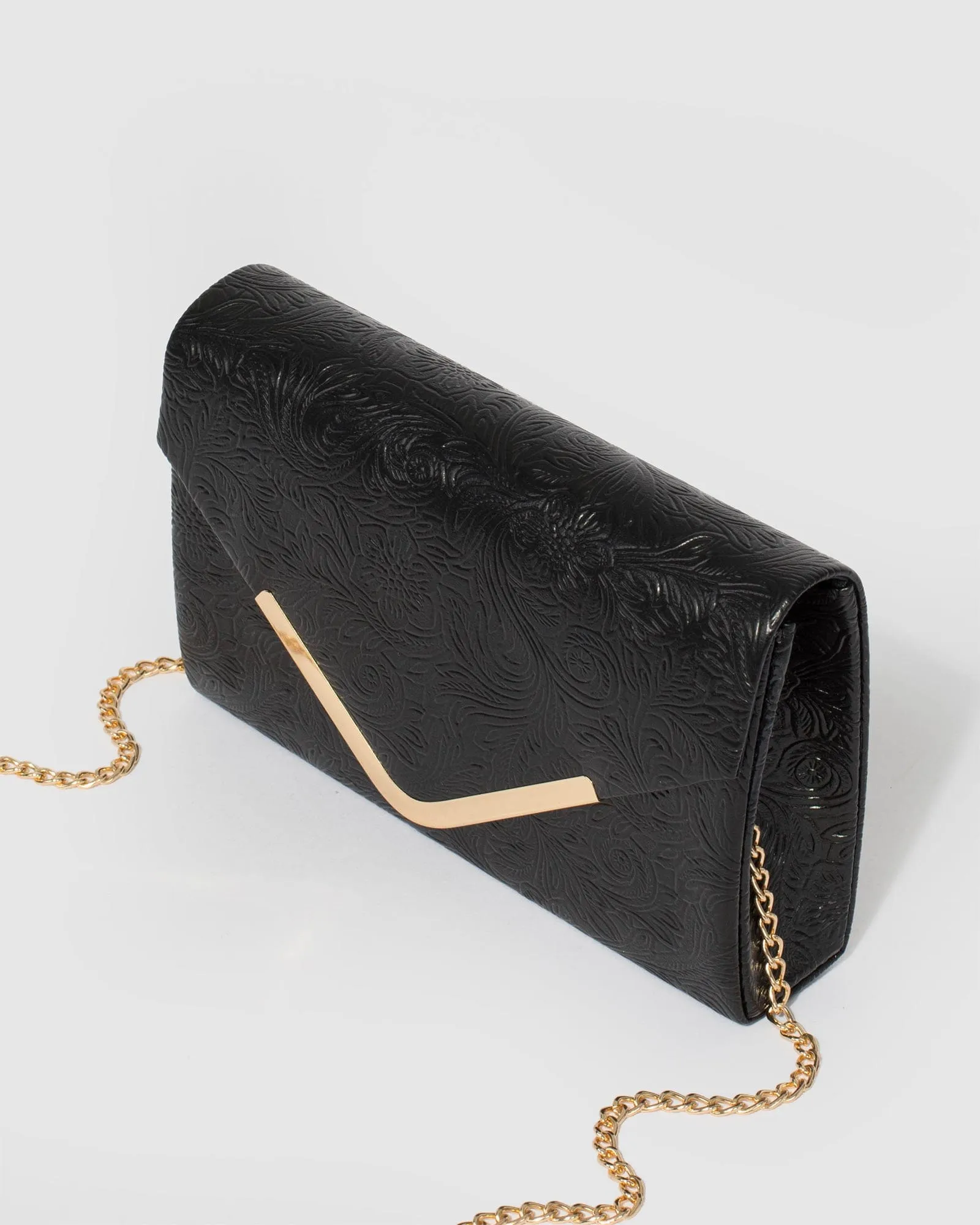 Black Lila Envelope Clutch Bag