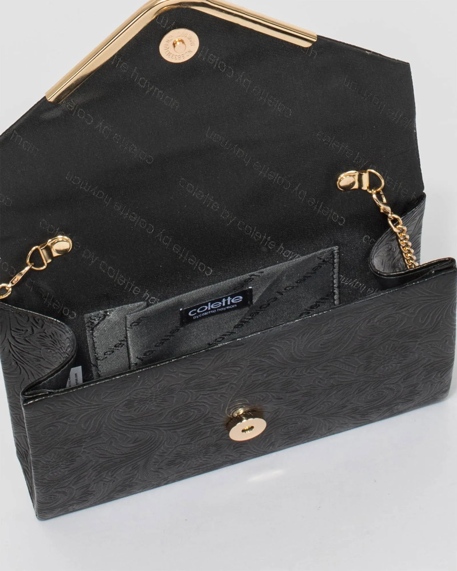 Black Lila Envelope Clutch Bag