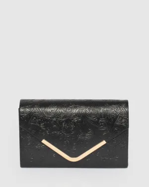 Black Lila Envelope Clutch Bag