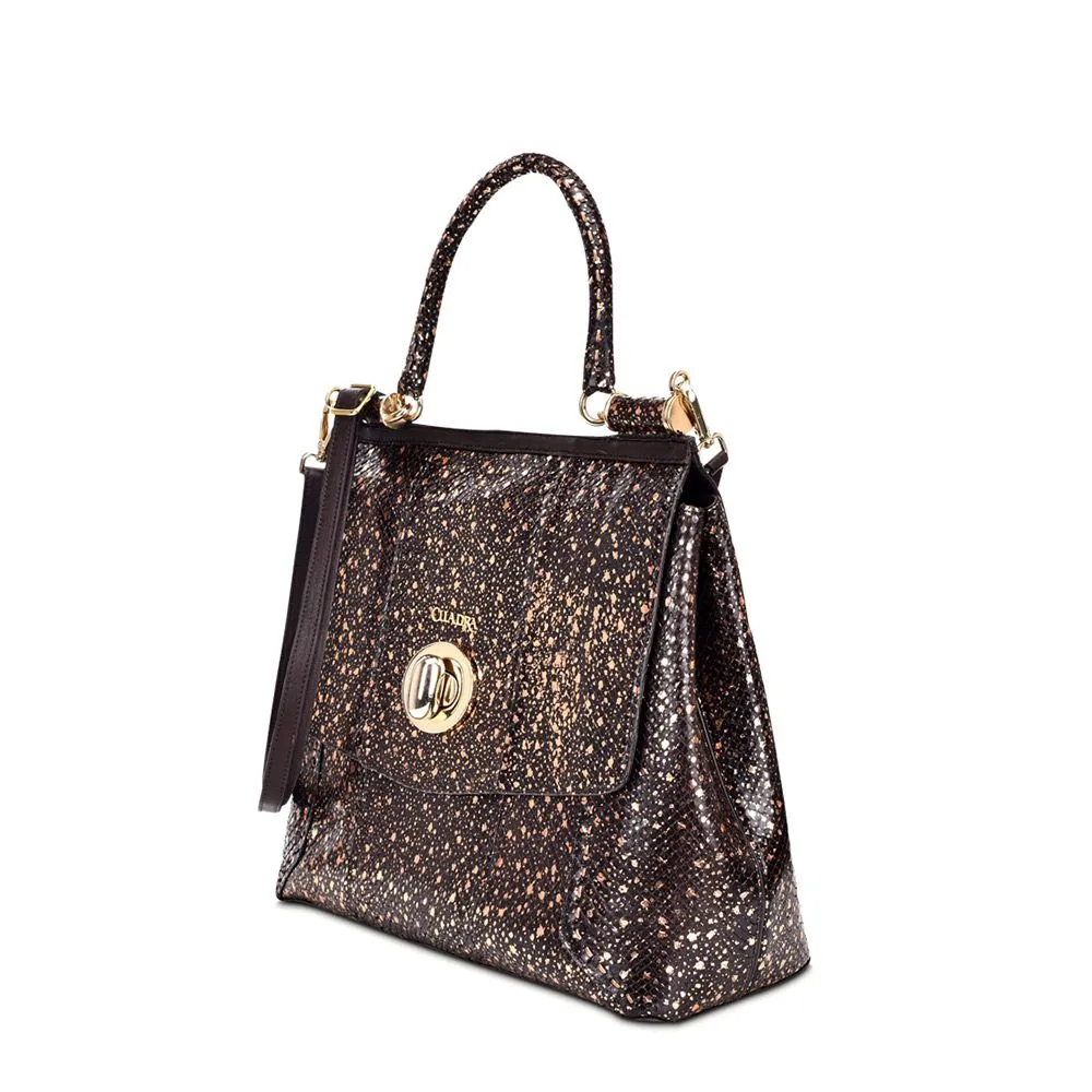 BO377PI - Cuadra chocolate casual fashion python shoulder bag for women