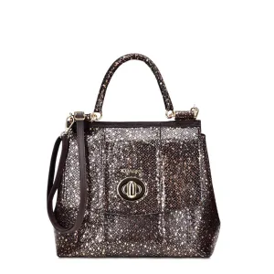 BO377PI - Cuadra chocolate casual fashion python shoulder bag for women