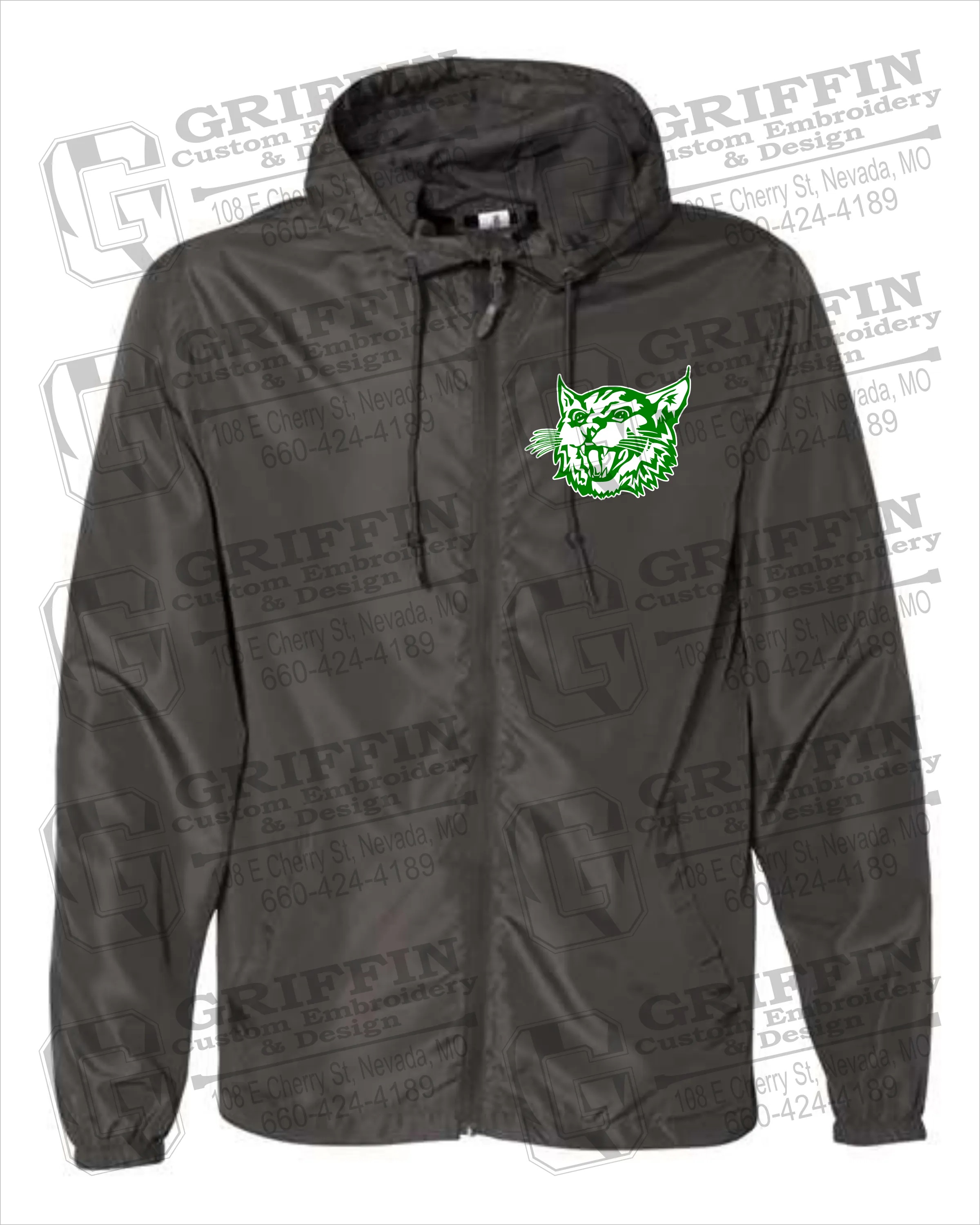 Bronaugh Wildcats Lightweight Windbreaker - Wildcat Logo