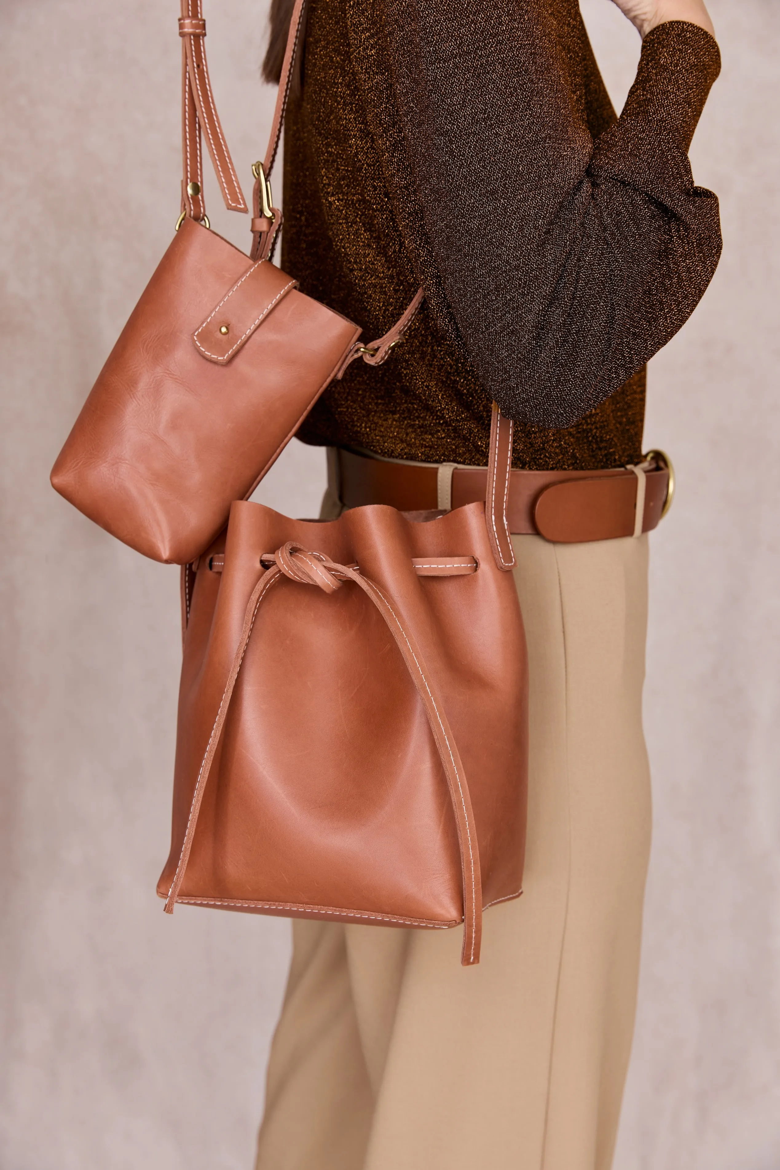 BUCKET LIST Bag by Byrd Studio - Toffee Tan Leather