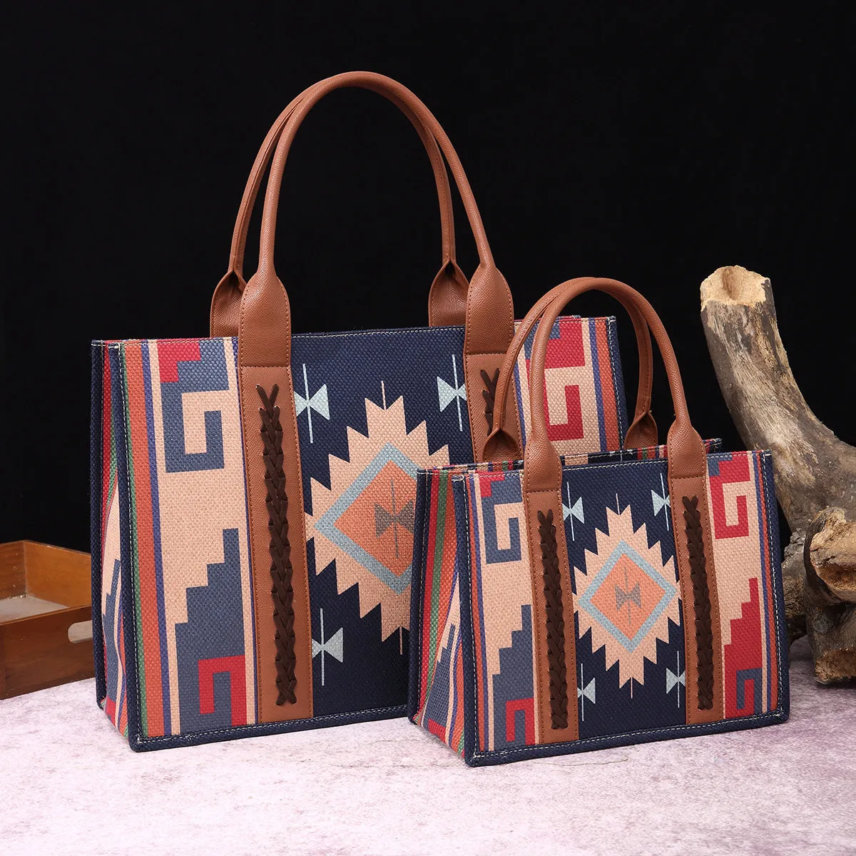 Canvas Tote Bag Western Purses for Women Shoulder Boho Aztec Handbags