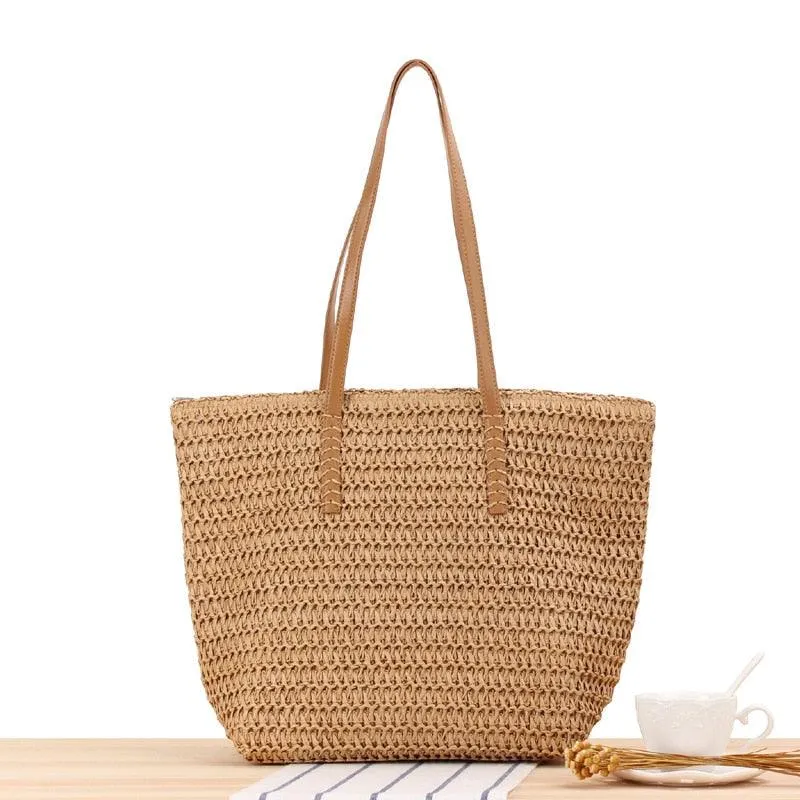 Casual Straw Large Capacity Tote Bags