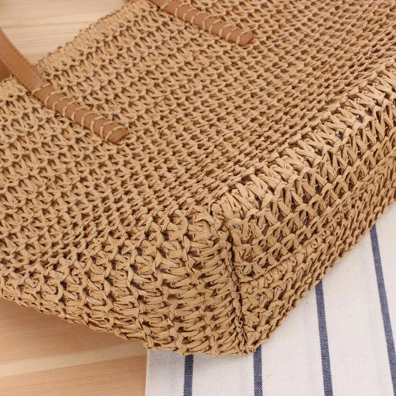 Casual Straw Large Capacity Tote Bags