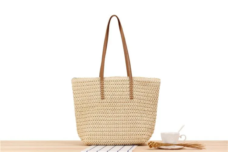 Casual Straw Large Capacity Tote Bags