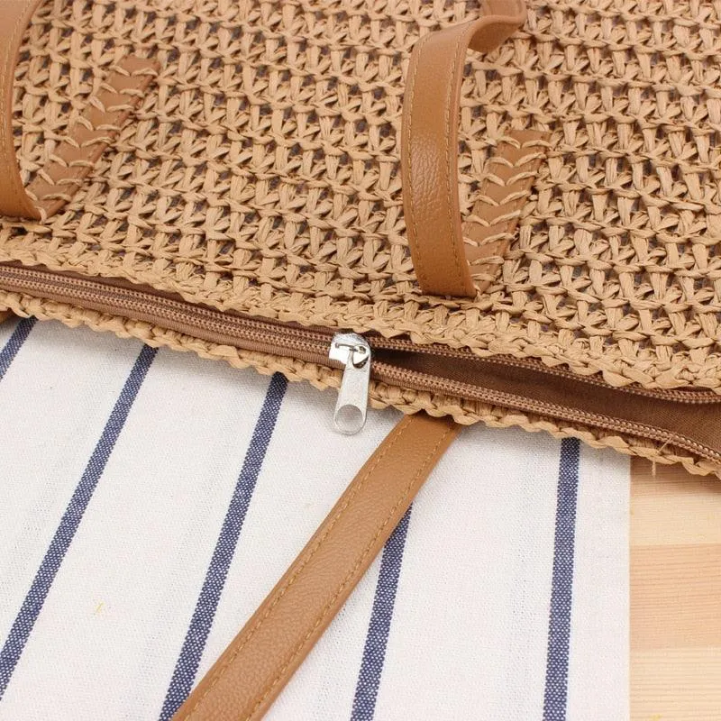 Casual Straw Large Capacity Tote Bags