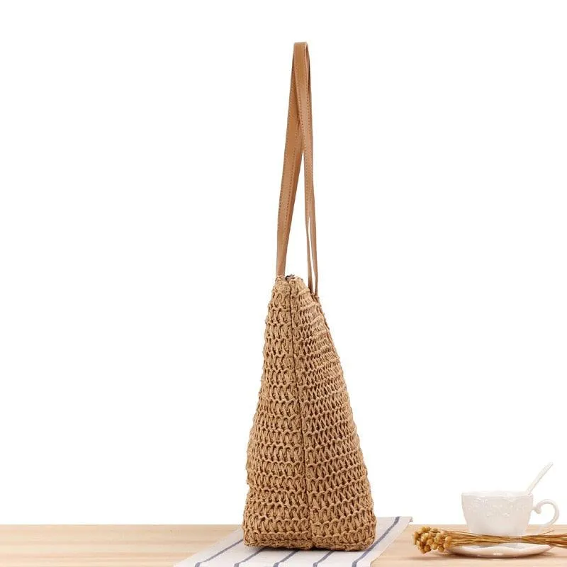 Casual Straw Large Capacity Tote Bags