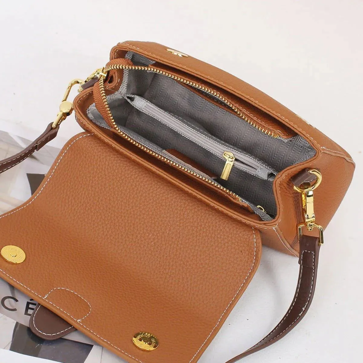 Casual Zipper Shoulder Bag