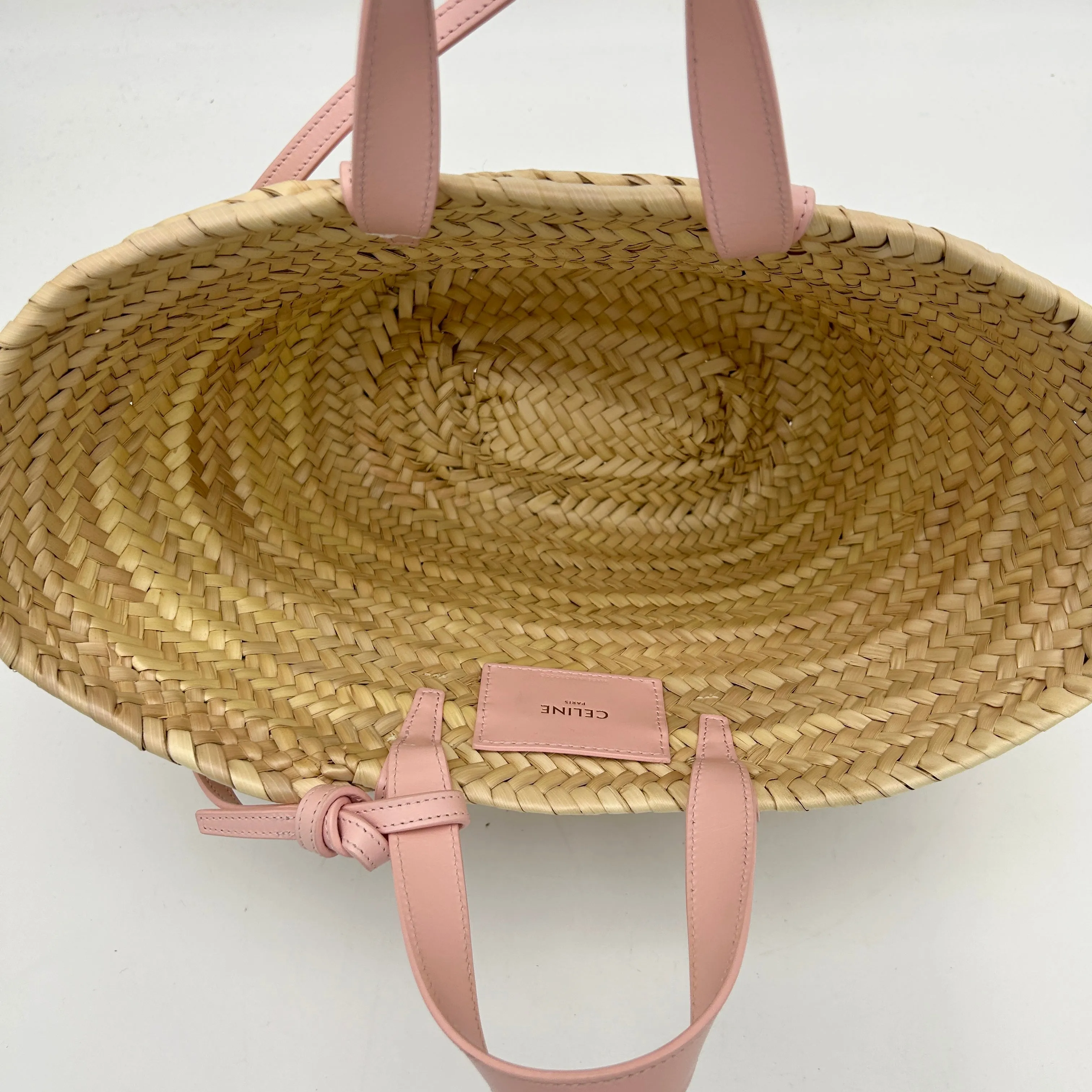 Celine Tan Pink Leather Medium Basket Bag