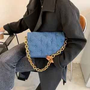 Chain PU Leather Underarm Bag for Women 2023 Branded Trending Black Shoulder Handbags and Purses Female Travel Hand Bag