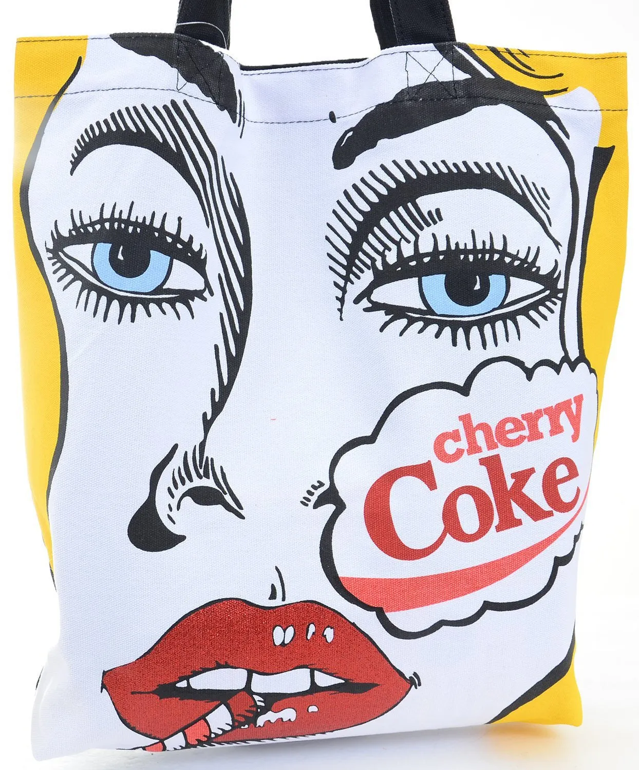 Cherry Coke Vintage Comic Pop Art Coca Cola Canvas Tote Bag