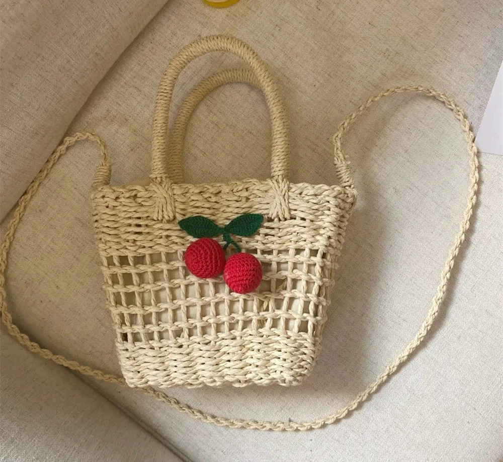 Cherry Cute Crossbody Fresh Shoulder Straw Bag