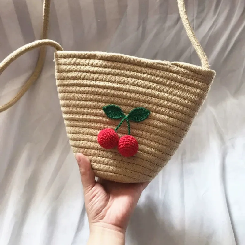 Cherry Cute Crossbody Fresh Shoulder Straw Bag