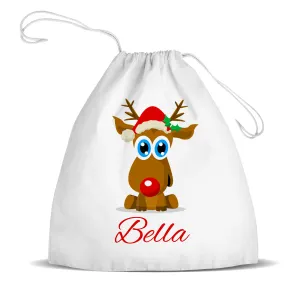 Cute Reindeer Premium  Drawstring Bag