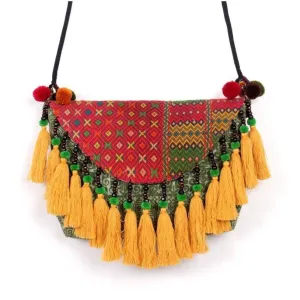 Embroidered Tassel Boho Crossbody Bag - Thailand