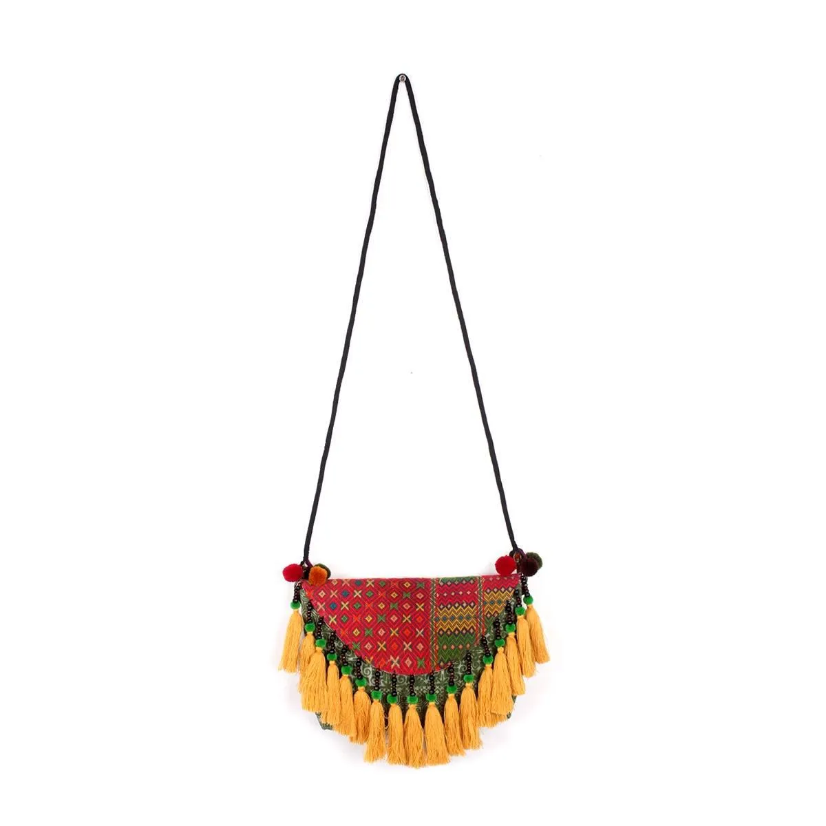 Embroidered Tassel Boho Crossbody Bag - Thailand