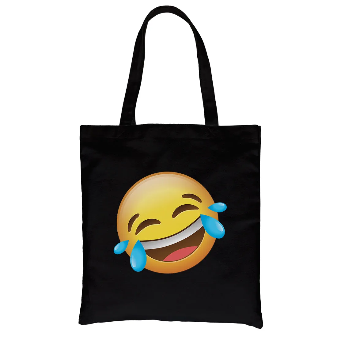 Emoji-Laughing Canvas Shoulder Bag Optimistic Fun Halloween Costume