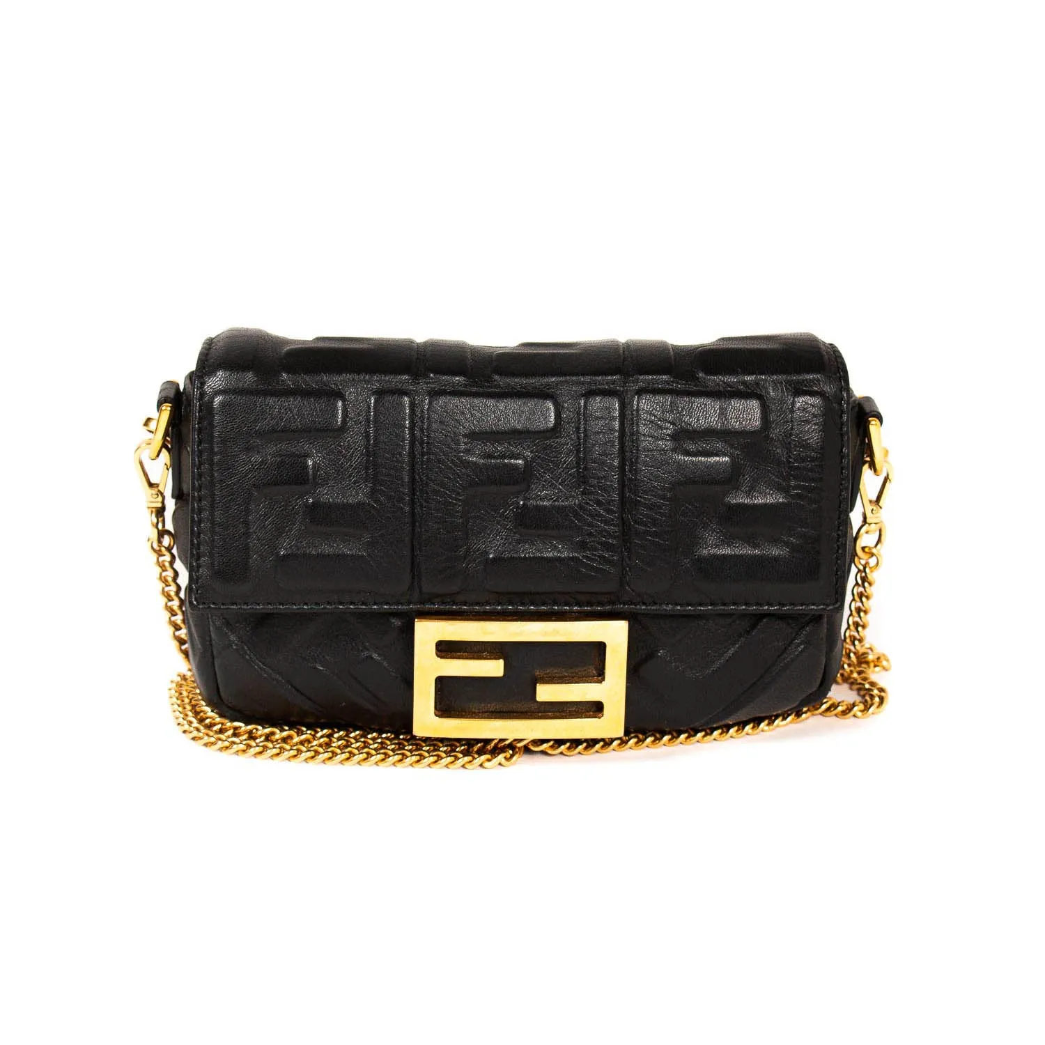 Fendi Leather Mini Baguette