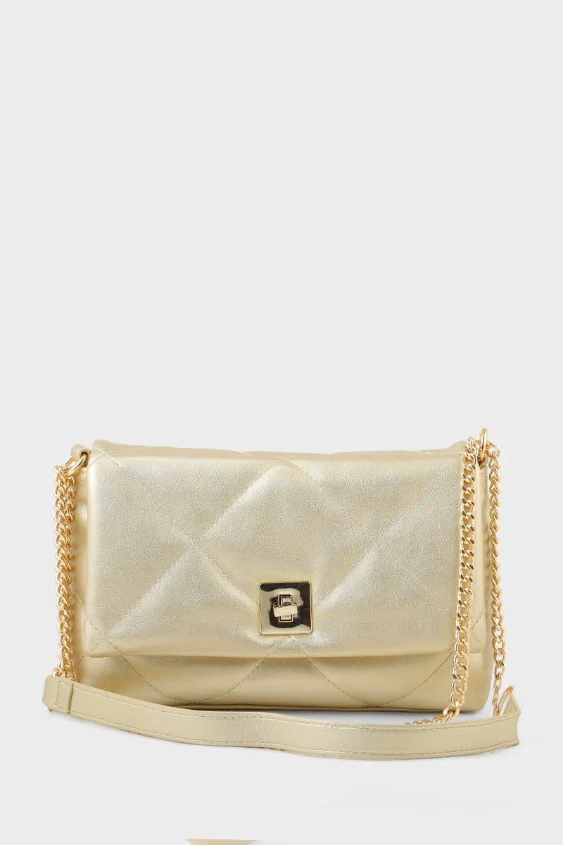 Flap Shoulder Bags B15139-Golden