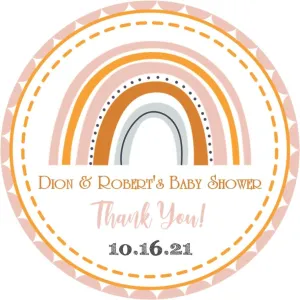 Gender Neutral Boho Rainbow Baby Shower Stickers