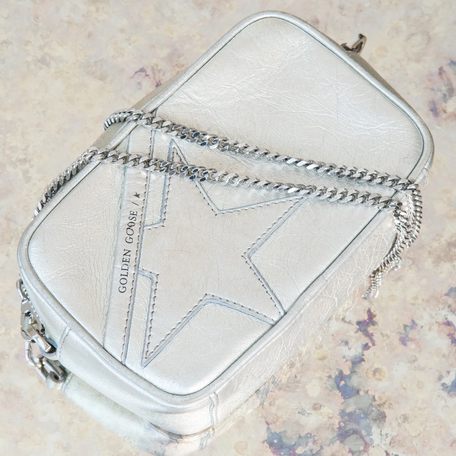 Golden Goose Metallic Leather Crossbody Bag