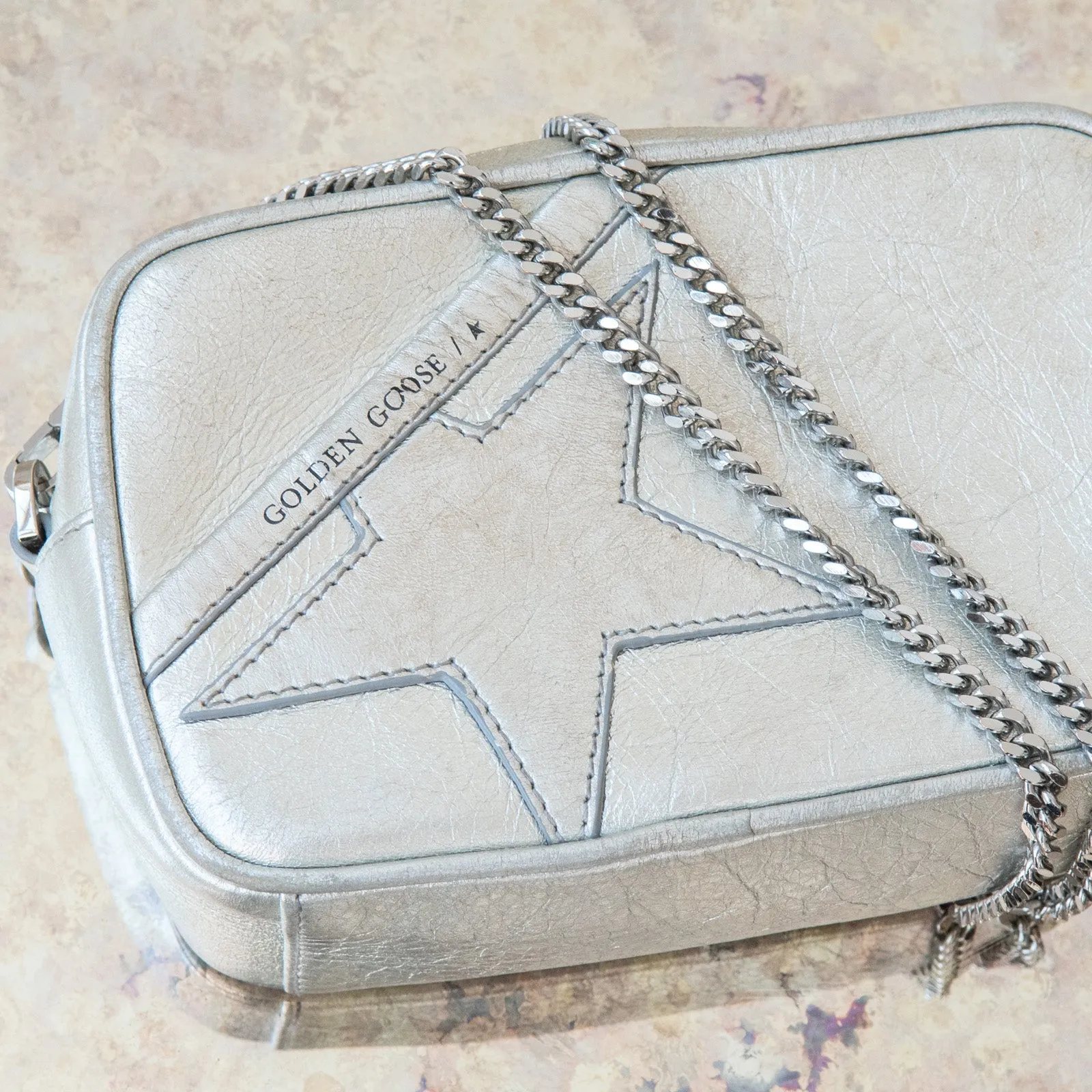 Golden Goose Metallic Leather Crossbody Bag