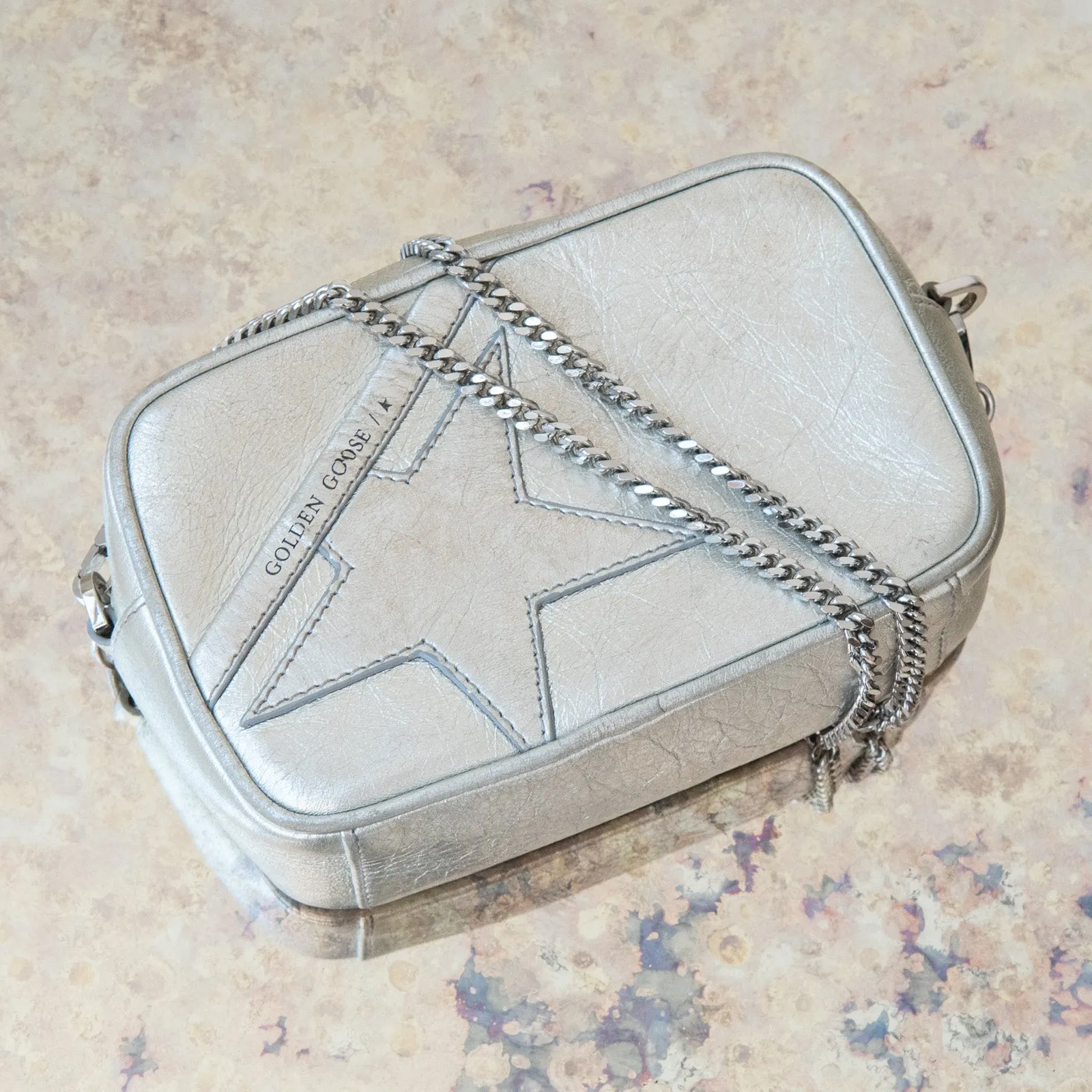 Golden Goose Metallic Leather Crossbody Bag