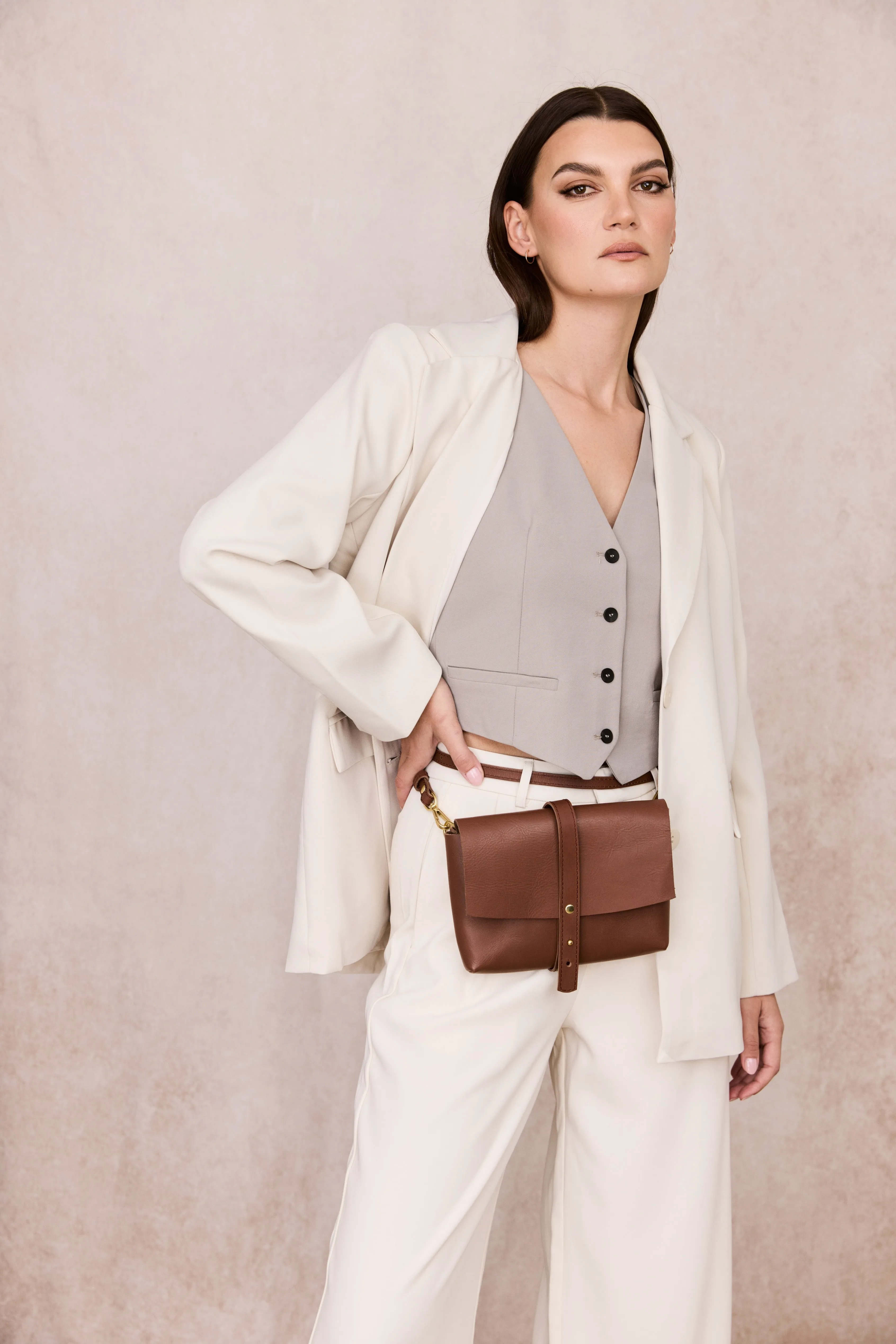 GOOD THING 3 WAYS Sling by Byrd Studio - Chestnut Brown Leather