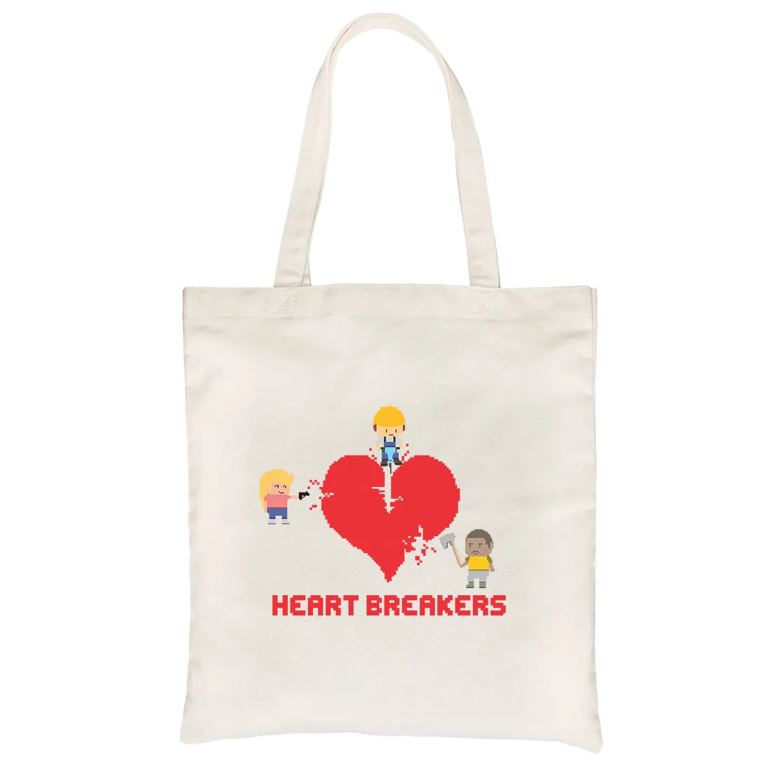 Heart Breakers Canvas Shoulder Bag Funny Graphic Canvas Tote Gift