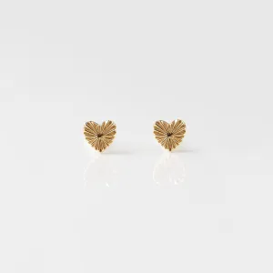 Heart Sunray Stud Earrings