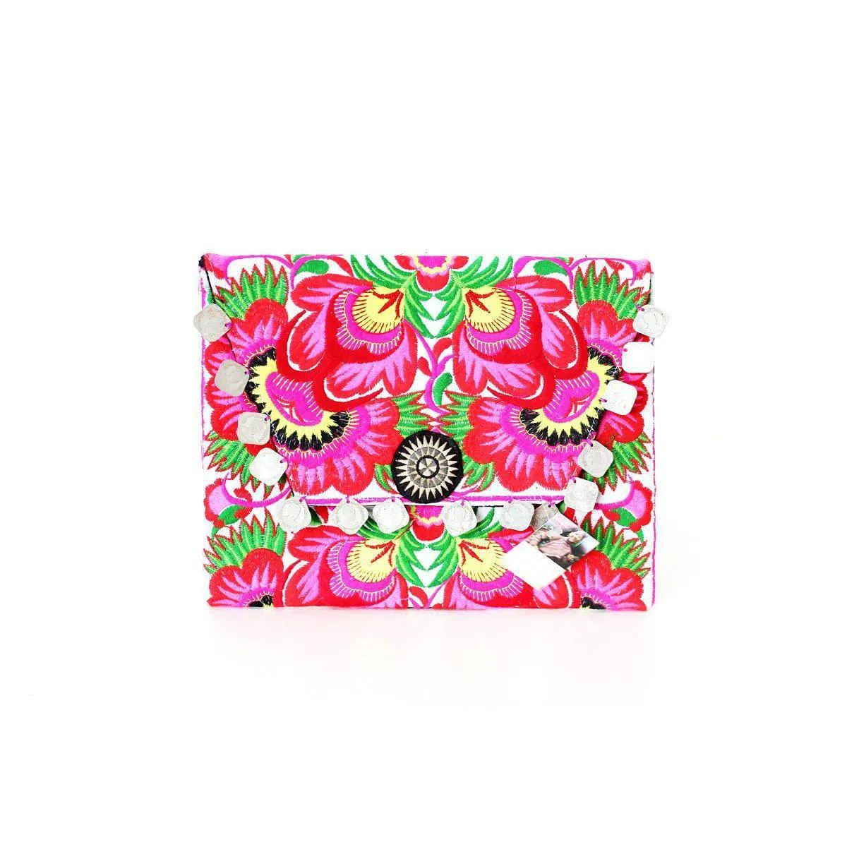 Hmong Embroidered Carnival Coin Clutch | iPad Bag - Thailand