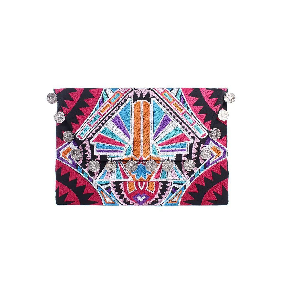 Hmong Embroidered Carnival Coin Clutch | iPad Bag - Thailand