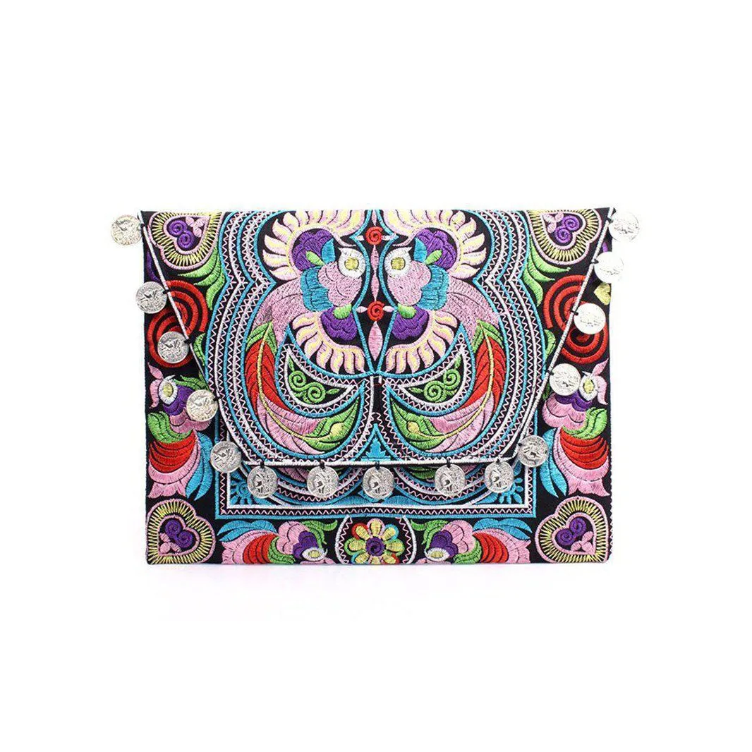 Hmong Embroidered Carnival Coin Clutch | iPad Bag - Thailand