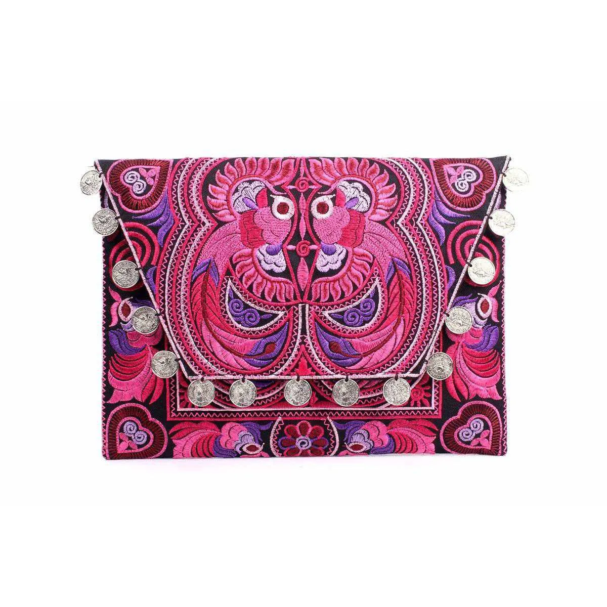 Hmong Embroidered Carnival Coin Clutch | iPad Bag - Thailand