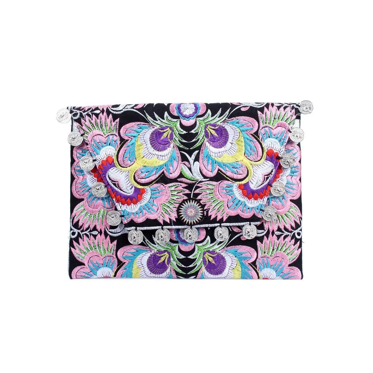 Hmong Embroidered Carnival Coin Clutch | iPad Bag - Thailand