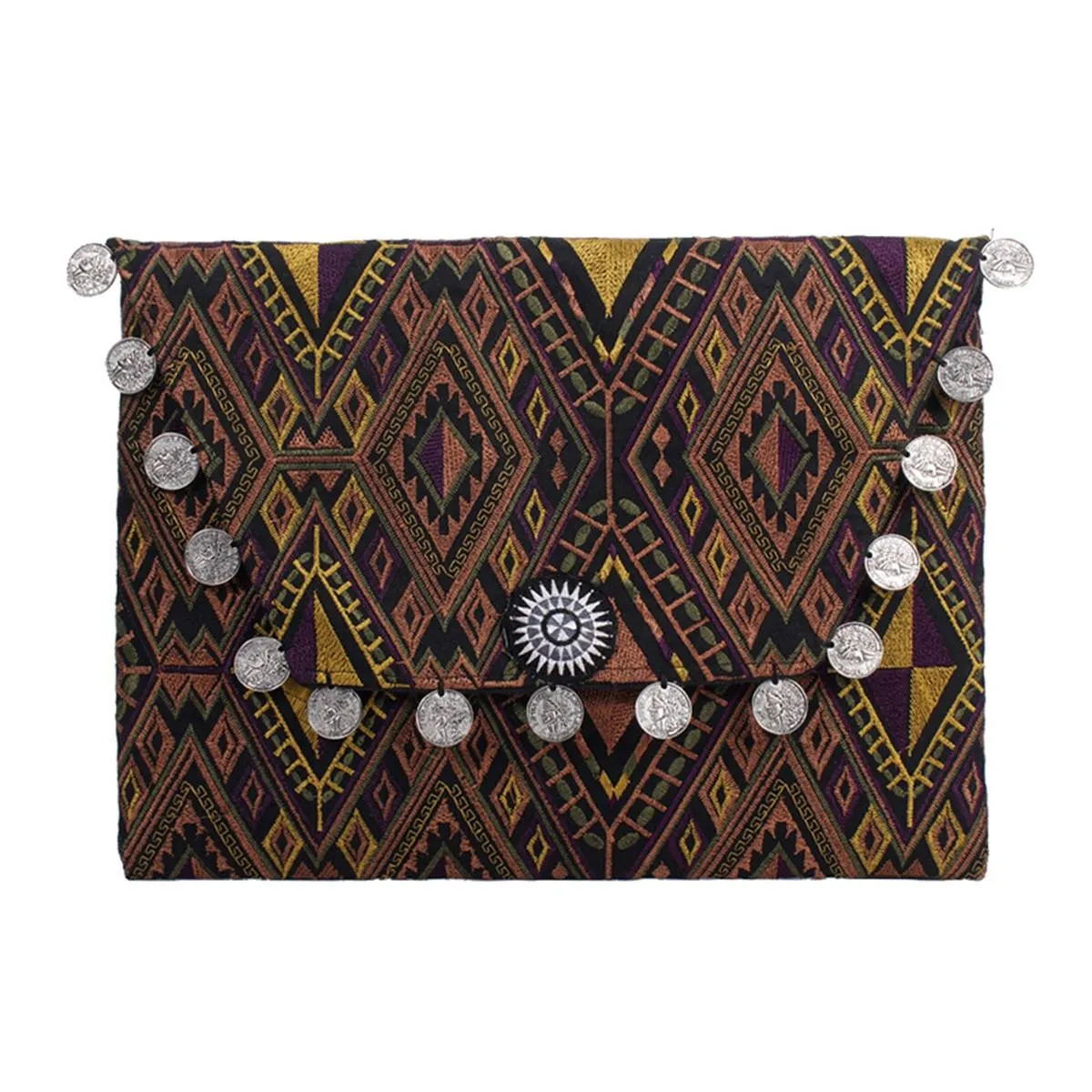 Hmong Embroidered Carnival Coin Clutch | iPad Bag - Thailand