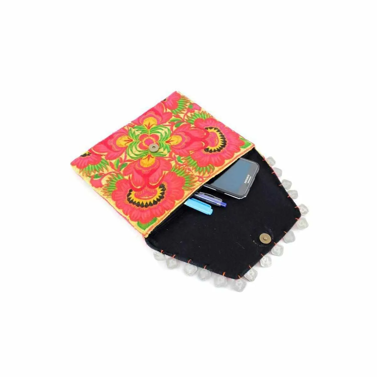 Hmong Embroidered Carnival Coin Clutch | iPad Bag - Thailand