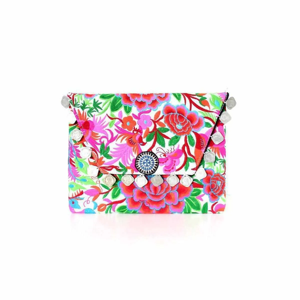 Hmong Embroidered Carnival Coin Clutch | iPad Bag - Thailand