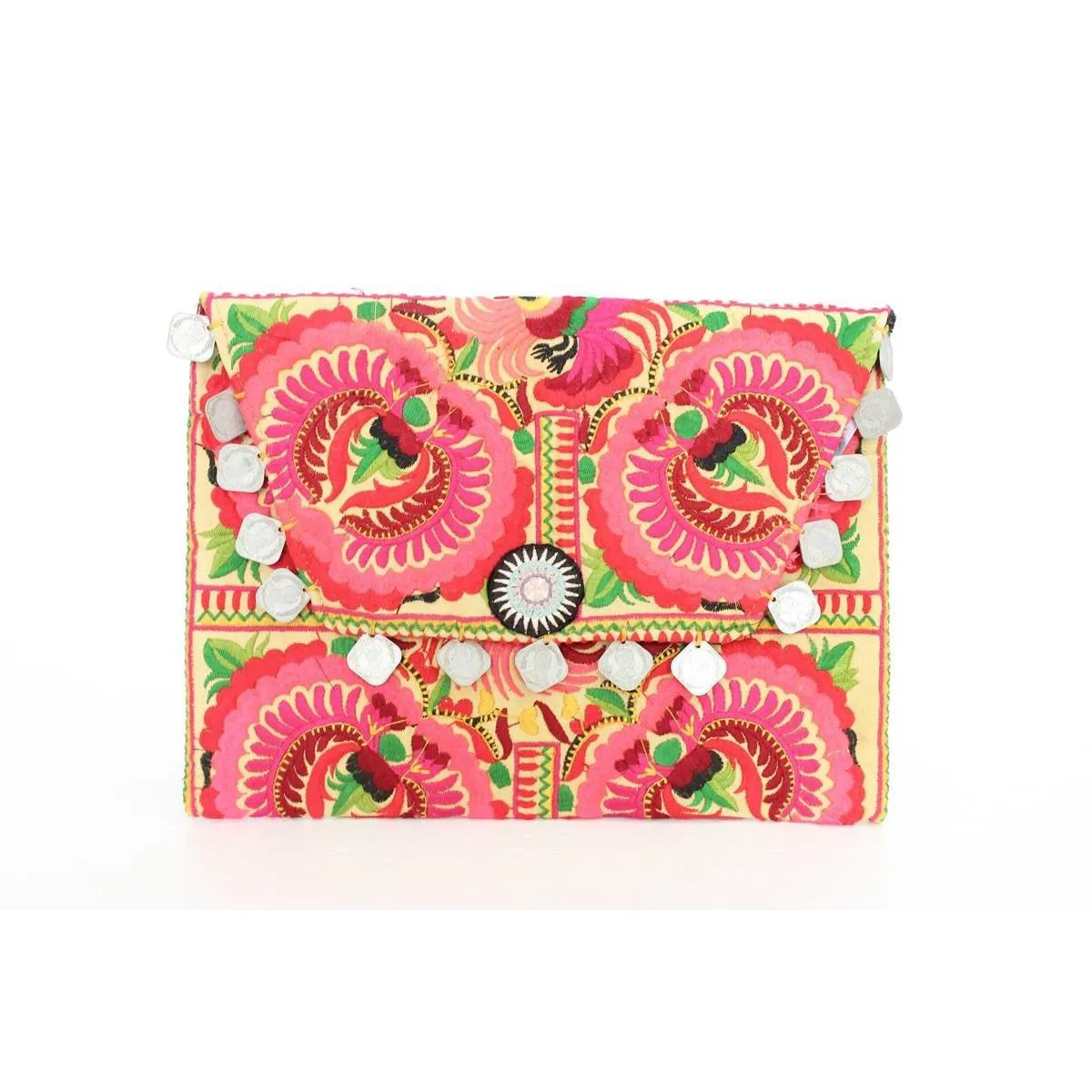 Hmong Embroidered Carnival Coin Clutch | iPad Bag - Thailand